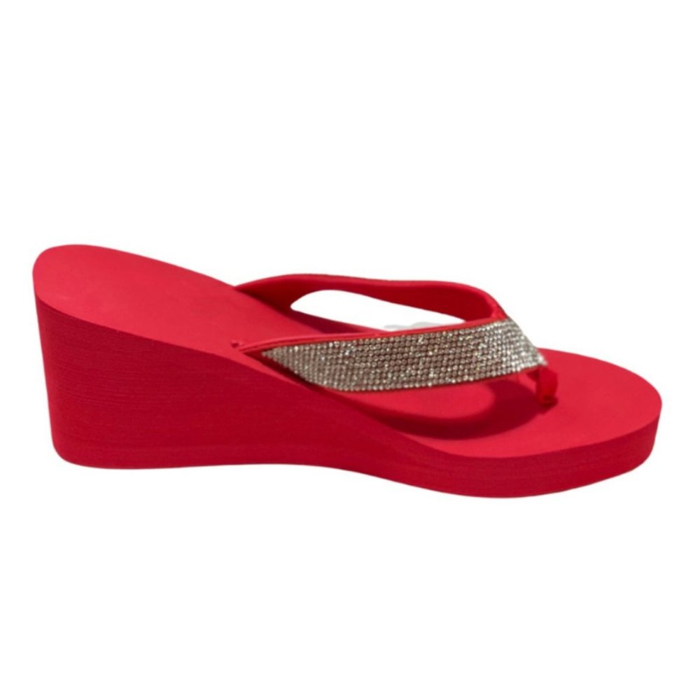 RED WEDGES FLIP-FLOPS